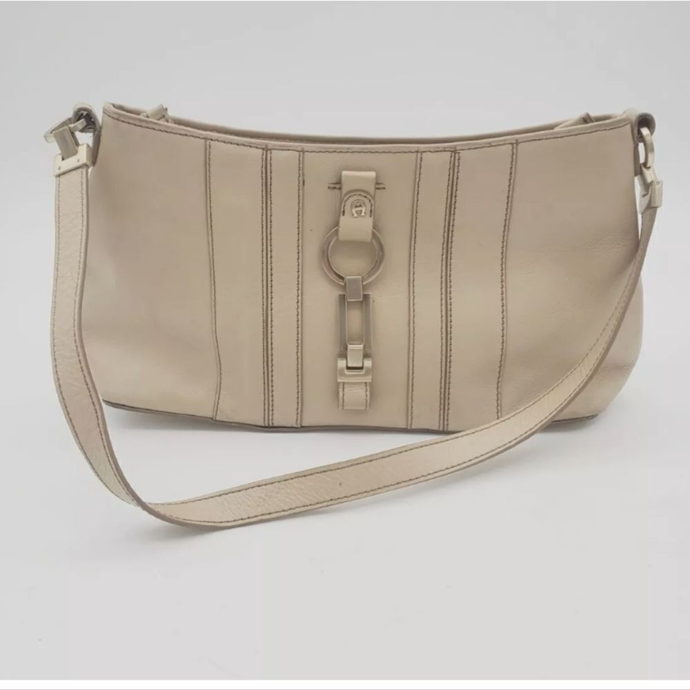 Etienne Augner Tan Neutral leather Logo Shoulder Bag Logo Purse